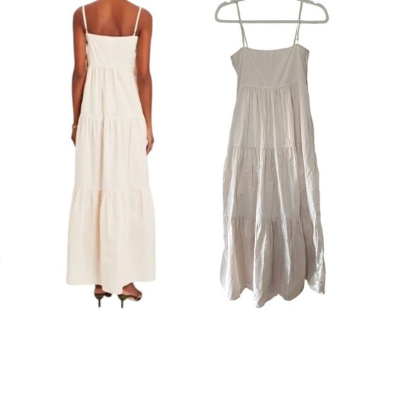 BIRD & KNOLL COTTON IVORY/CREME LUNA MAXI LONG DRESS X SMALL EUC - Picture 4 of 5